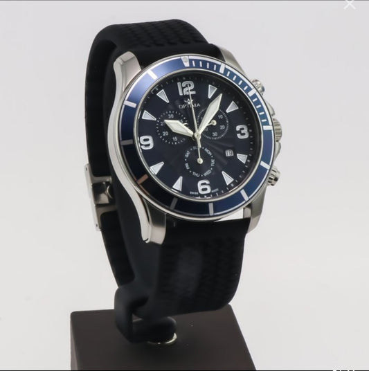 Optima • 45mm • Swiss Chronograph Watch • Blue • Date SubDay