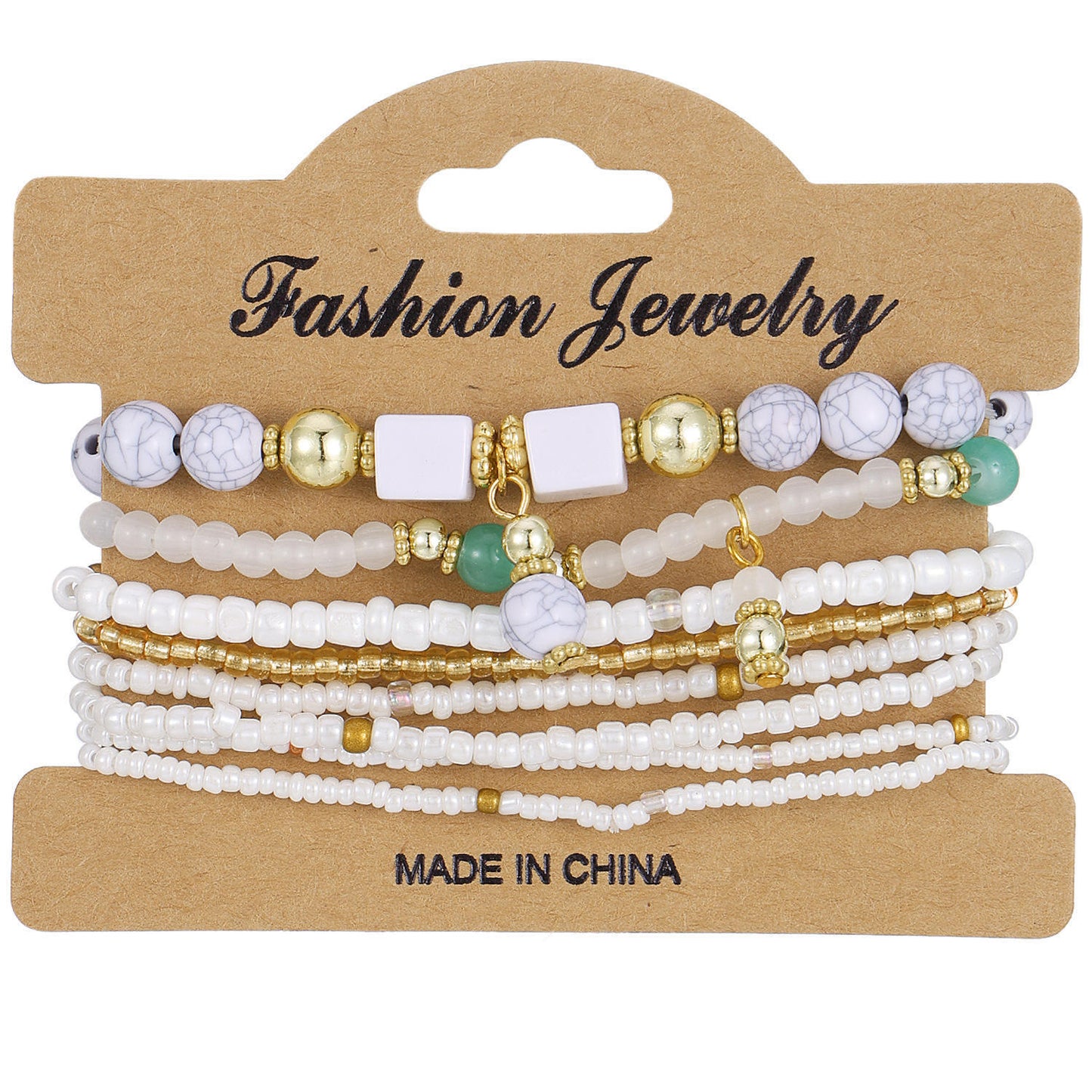 Bohemian Beaded Bracelet • Handmade Layered Design • Colorful Stones & Shells