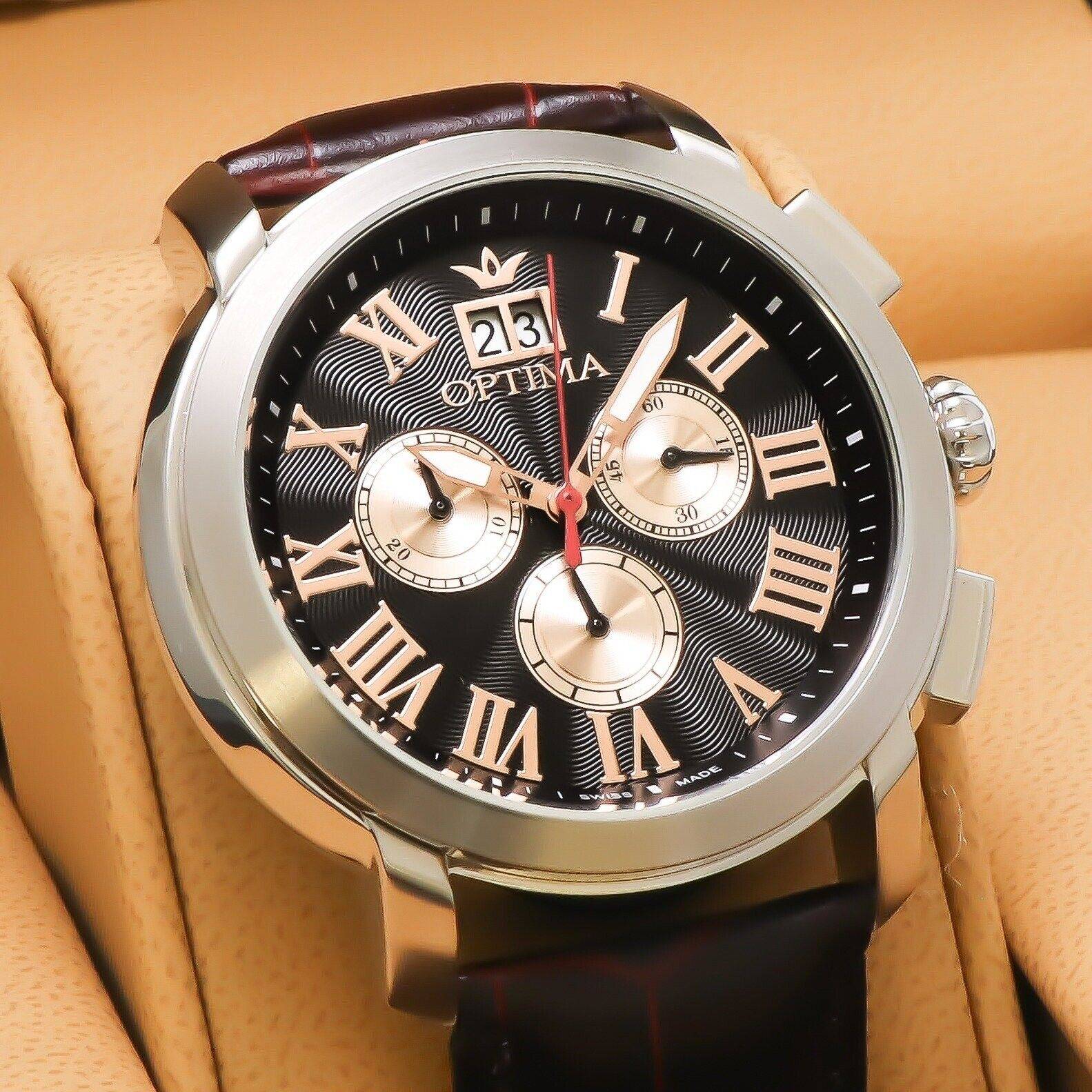 Optima • 46mm • Swiss Chronograph Watch • BigDate • SubDay • WR30M • OSC392-SL-3