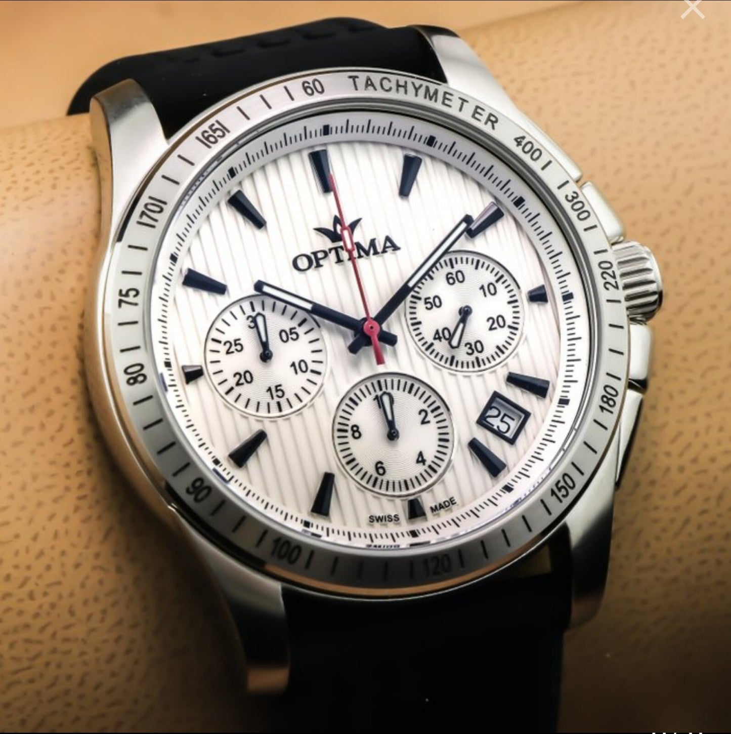 Optima • 48.15mm •  Swiss Chronograph Watch • Date • WR50M • Ronda • OSC377-SX-1