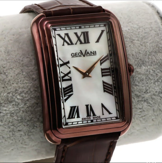 GEOVANI • Swiss Watch • Stainless Steel & Leather Quartz • 42x31mm • 3ATM GOB501