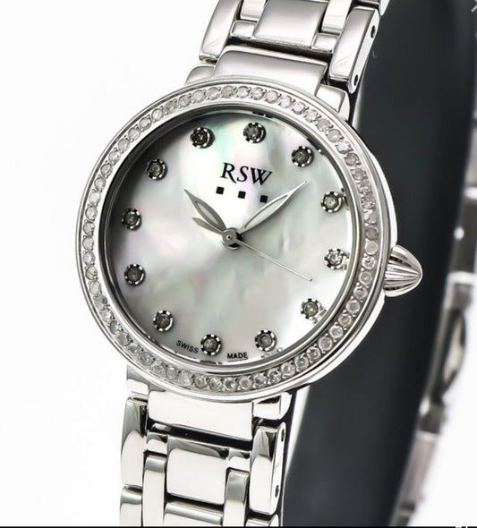 RSW Swiss Watch • Stainless Steel • Quartz • 0.41ct SI White Diamonds • RSWL150