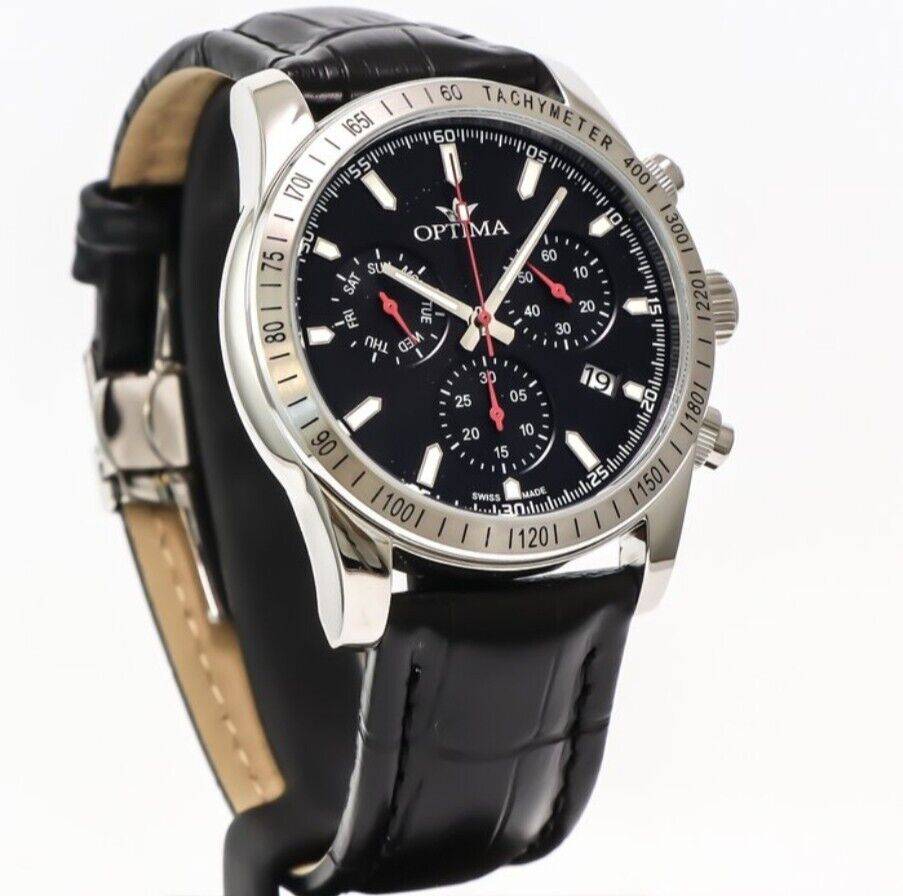 Optima • Swiss Chronograph Watch • OSC432-SL-3 • 44.15mm Tachymeter Date SubDay