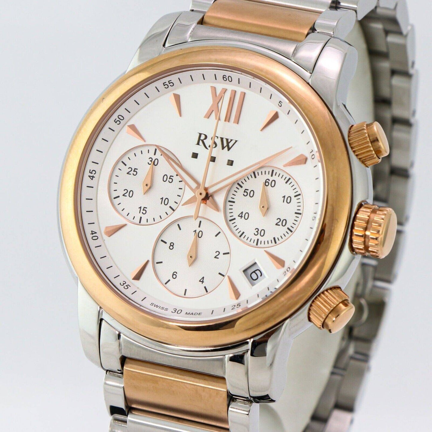 RSW • 44mm • Swiss Chronograph Watch • Date  • WR50M • RSWC126-SR-1