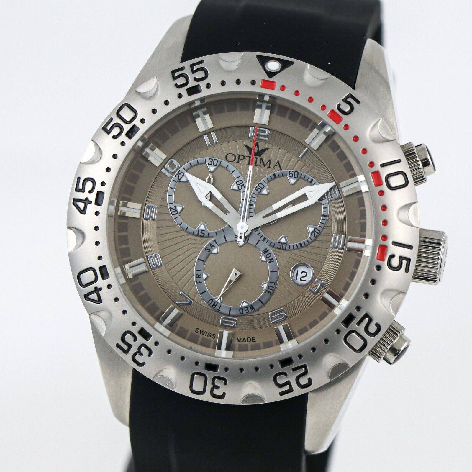 Optima • 47mm Chronograph Swiss Watch • Date SubDay • WR 5ATM • OSC342-SX-2