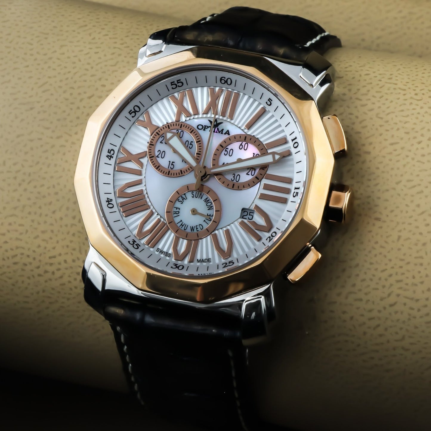 Optima • Swiss Chronograph Watch • Stainless Steel • 43 mm • Quartz • 3ATM