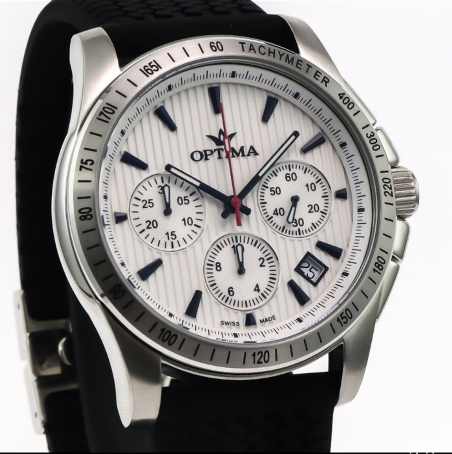 Optima • 48.15mm •  Swiss Chronograph Watch • Date • WR50M • Ronda • OSC377-SX-1