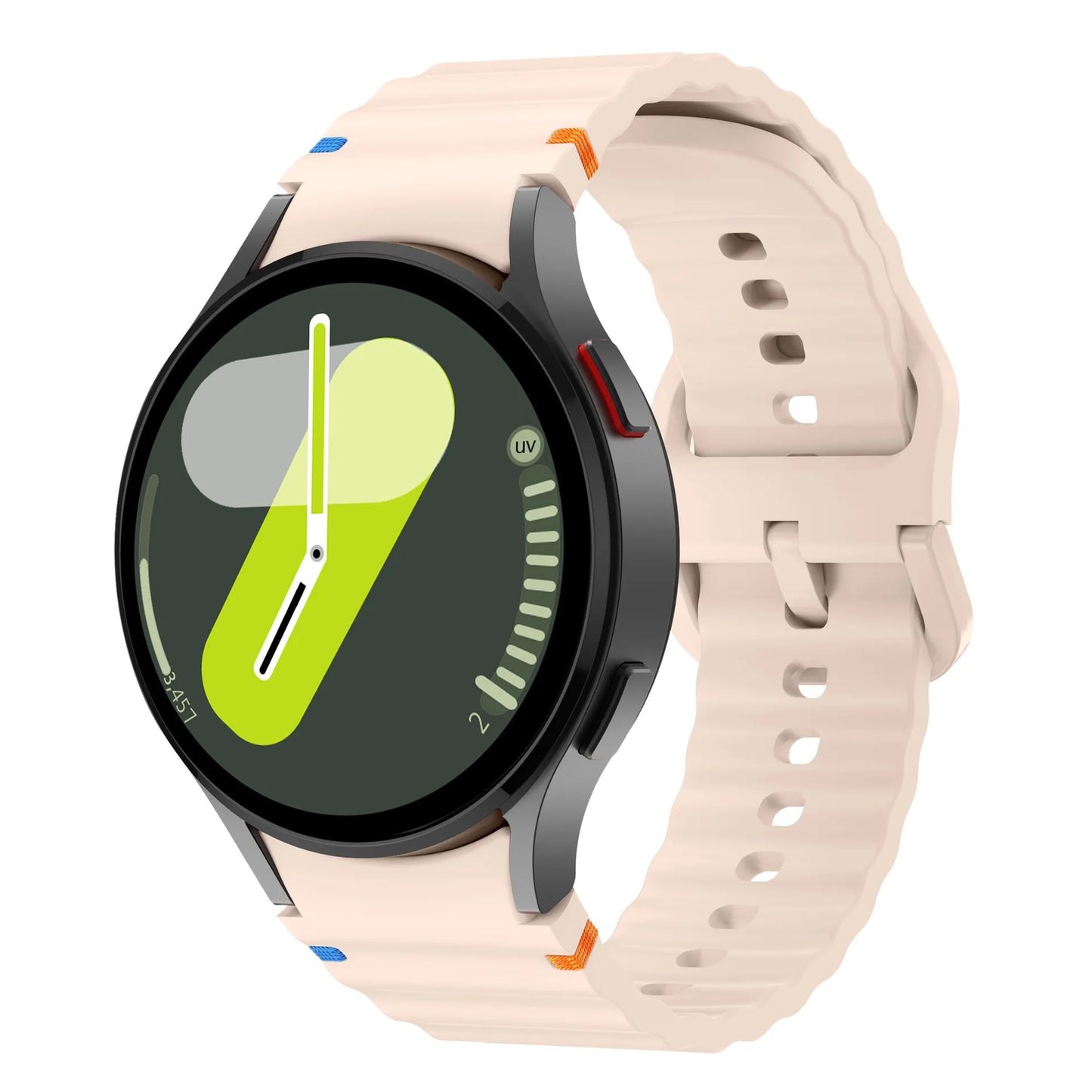 Forwelleny Wavy Silicone Sports Strap • 40mm 44mm • Compatible with Samsung