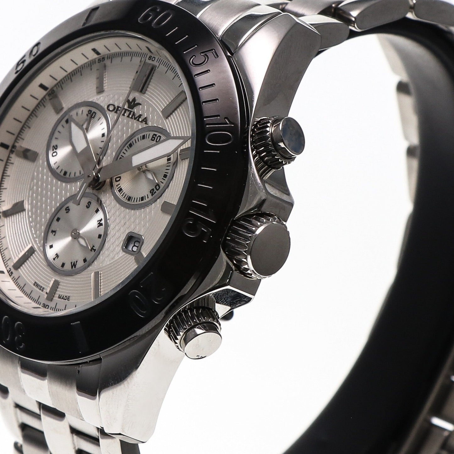 Optima • Swiss Chronograph Watch • Stainless Steel • Quartz • 42.5mm 3ATM OSC210