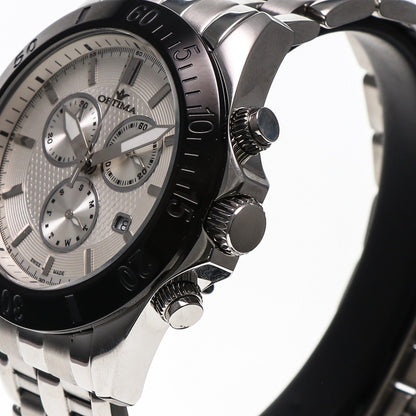 Optima • Swiss Chronograph Watch • Stainless Steel • Quartz • 42.5mm 3ATM OSC210