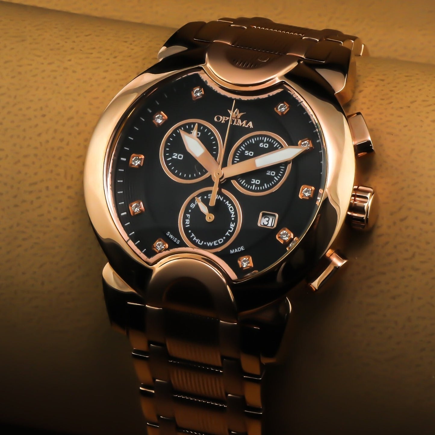Optima • 45.9 mm •Swiss Chronograph • Date SubDay • WR30MM • OSC233-RR-8