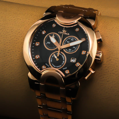 Optima • 45.9 mm •Swiss Chronograph • Date SubDay • WR30MM • OSC233-RR-8