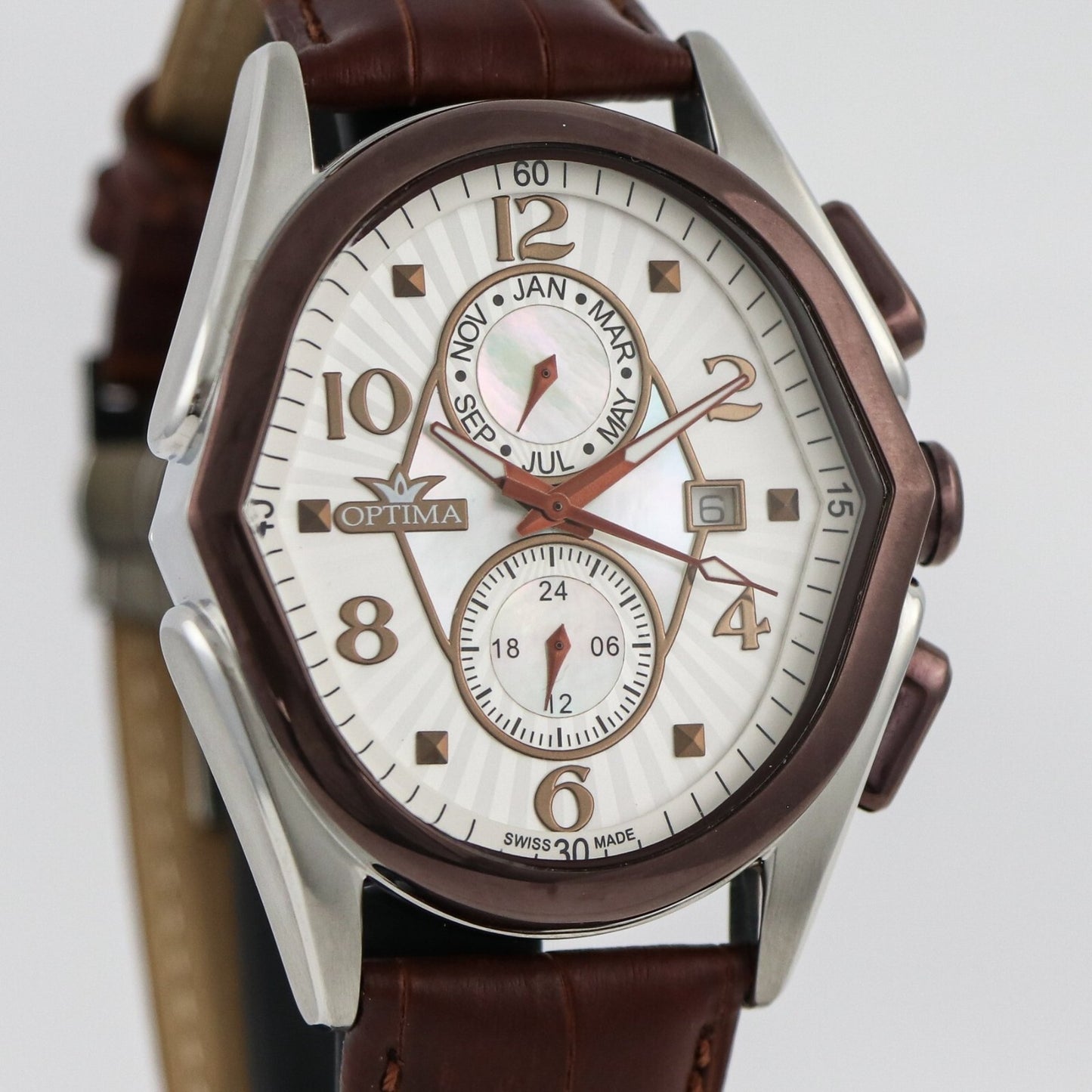 Optima • Swiss Watch • Stainless Steel  • 42x44.5mm• OSC272 • Dual Time