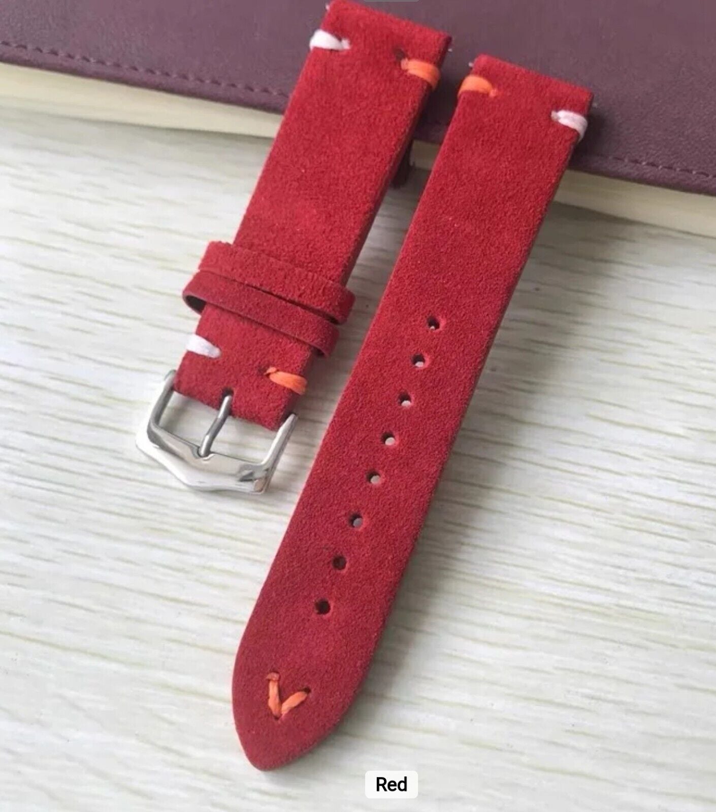 Suede Leather • Handmade Vintage Style SmartWatch Band • 22mm • Apple Compatible