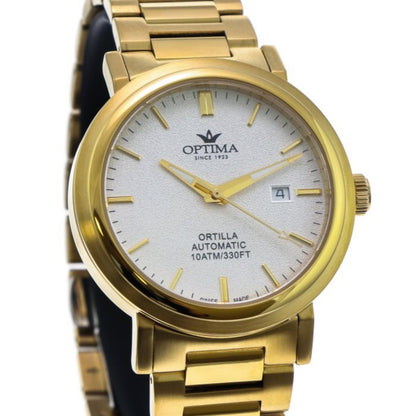 Optima • "ORTILLA" Swiss Automatic Watch • 43mm • 10AT PVDGold & Stainless Steel