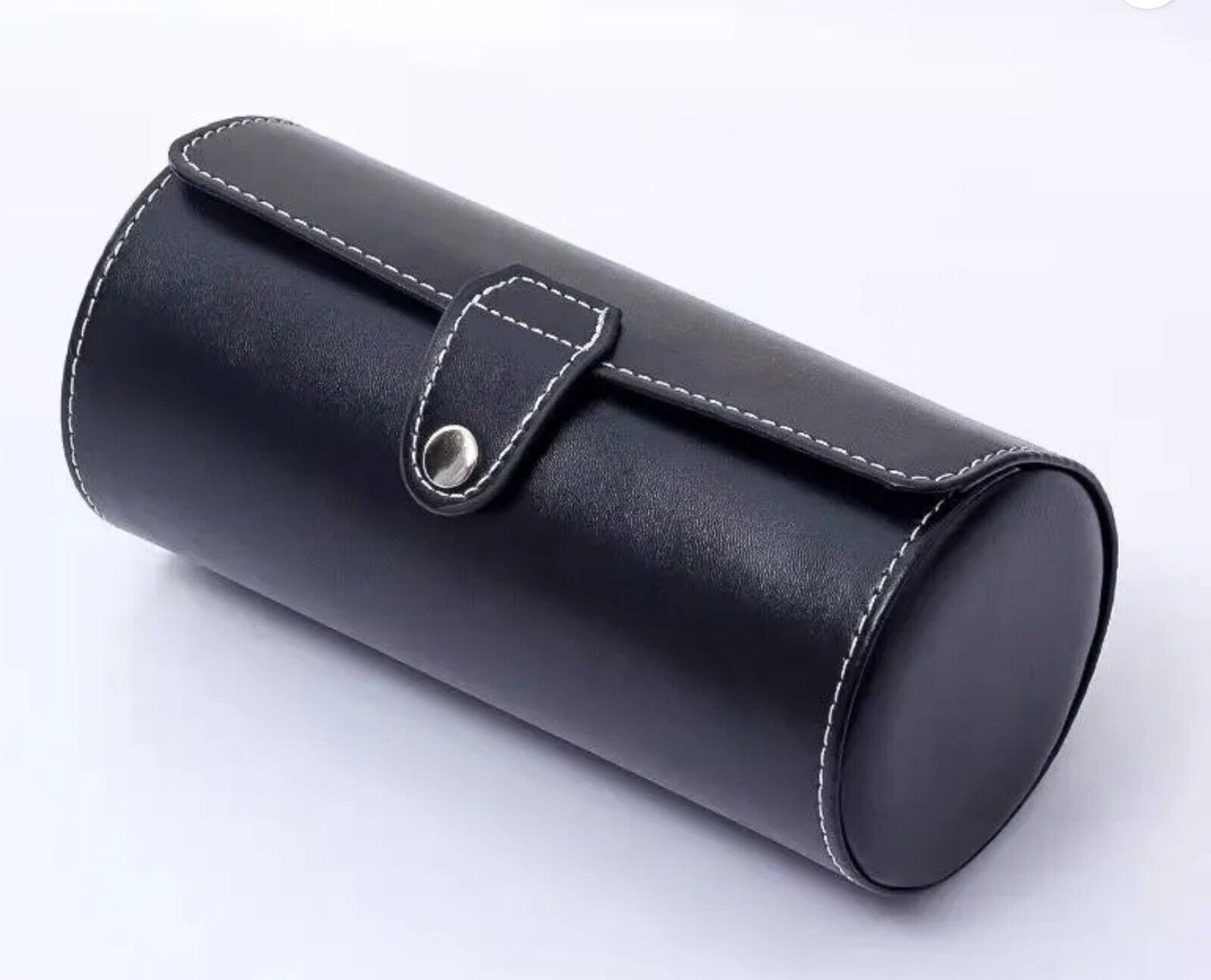 PU Leather Watch Travel Case • Handcrafted • 3 Watch • Black Kansas Leather Co