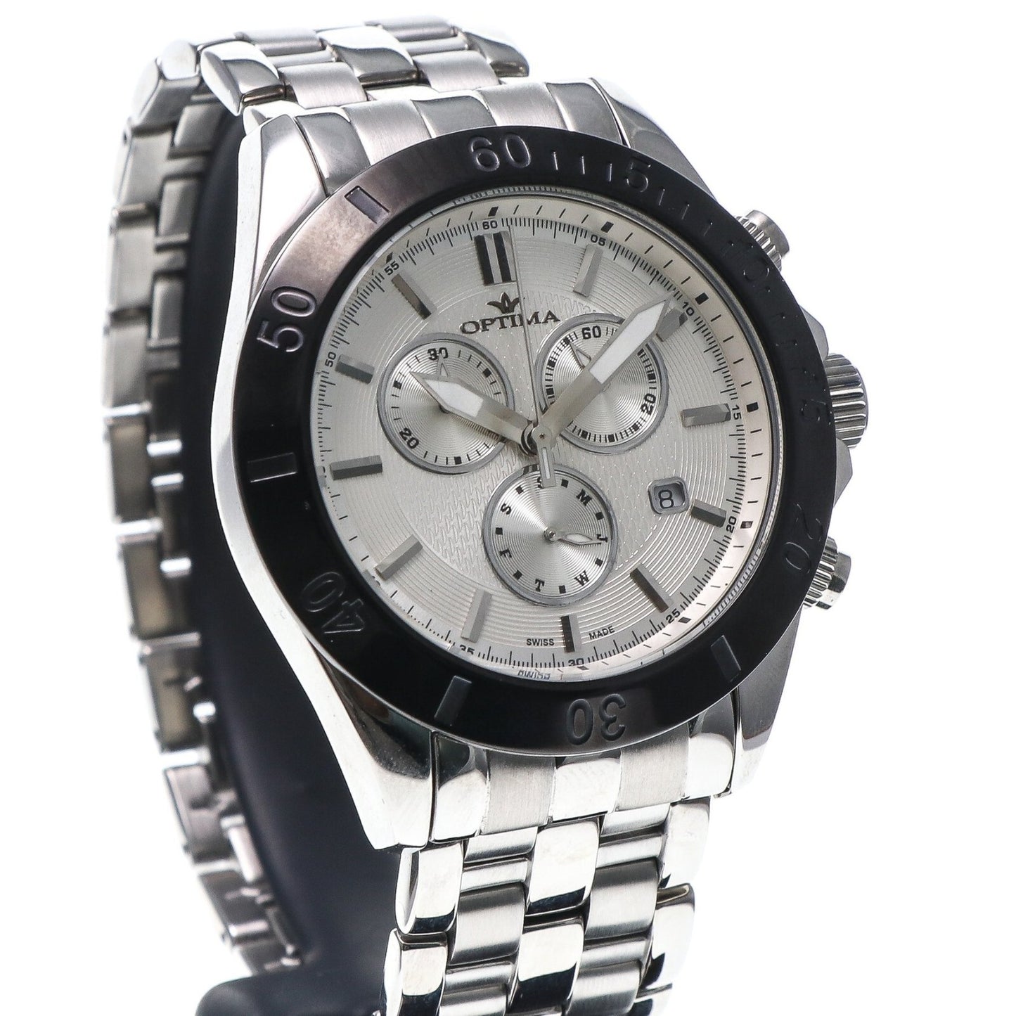Optima • Swiss Chronograph Watch • Stainless Steel • Quartz • 42.5mm 3ATM OSC210