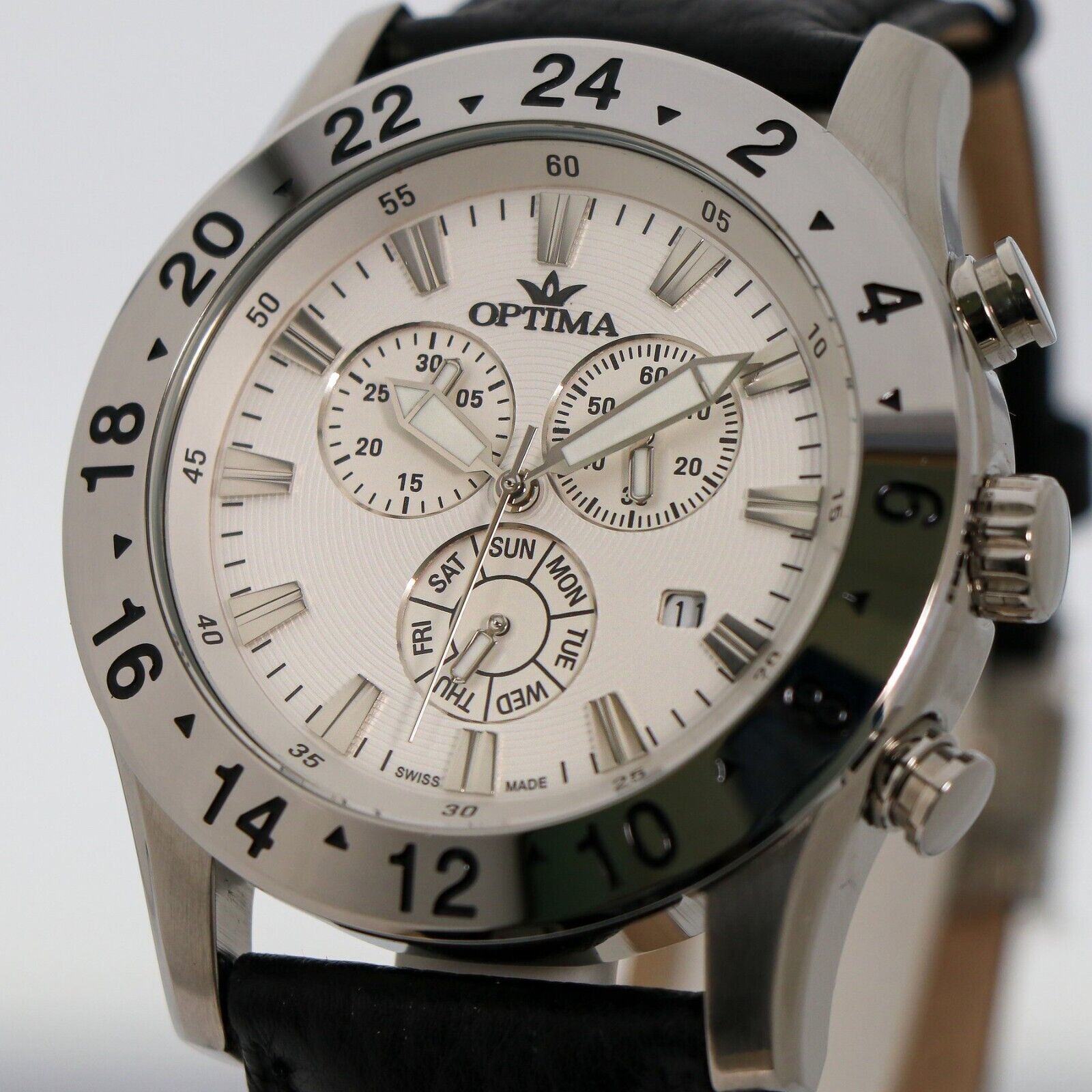 "OPTIMA • 44.5 mm Swiss Chronograph • Date SubDay • WR 5ATM • OSC333-SL-1 "