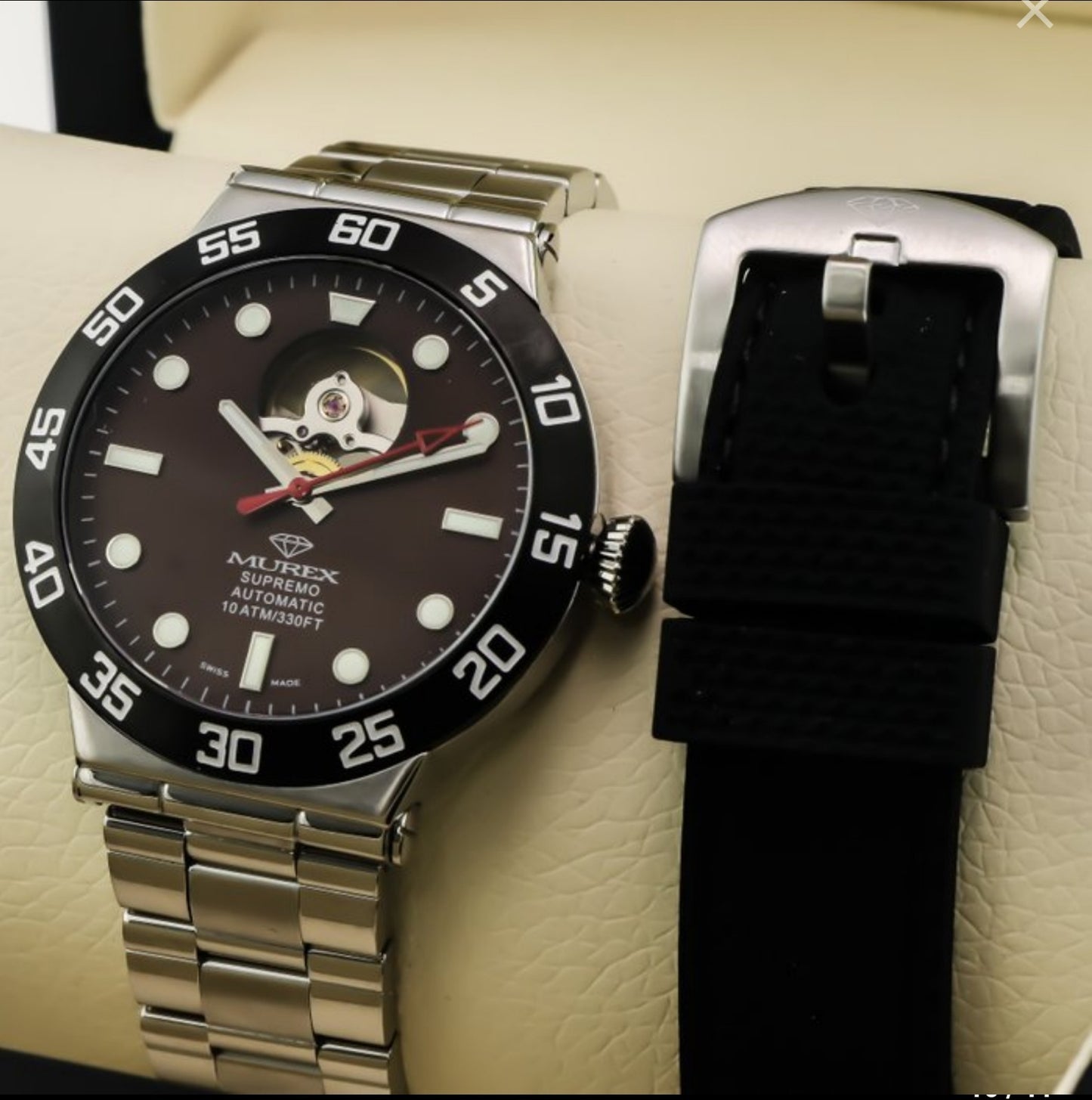 SUPREMO • Open Heart • Automatic Swiss Watch • Murex • Stainless Steel 43.8mm