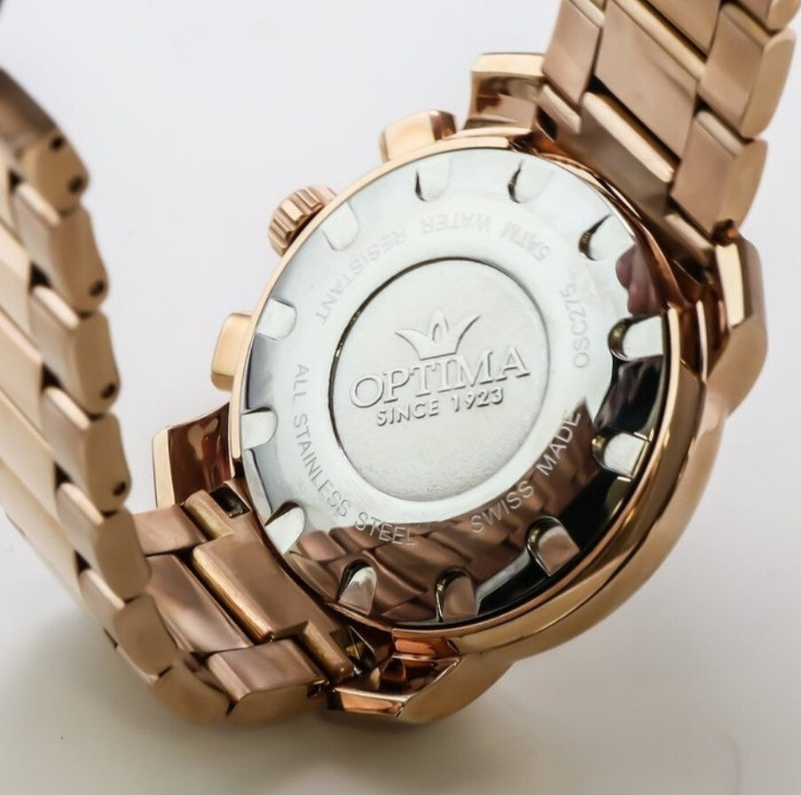 Optima • Swiss Chronograph Watch • Stainless Steel • Quartz • 43mm • OSC275