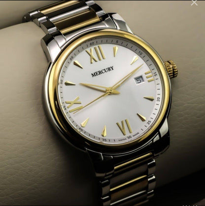 Mercury • 41mm • Swiss Watch • Ronda • WR50M • ME410-SG-1 • PVD Gold • Men's 8mm