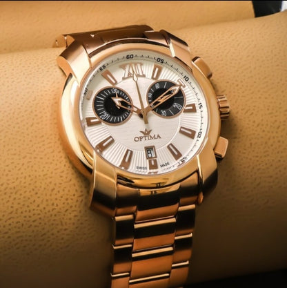 Optima •Swiss Chronograph Watch •OSC275-RR-1 • "Panda" • 43mm • Swiss RONDA