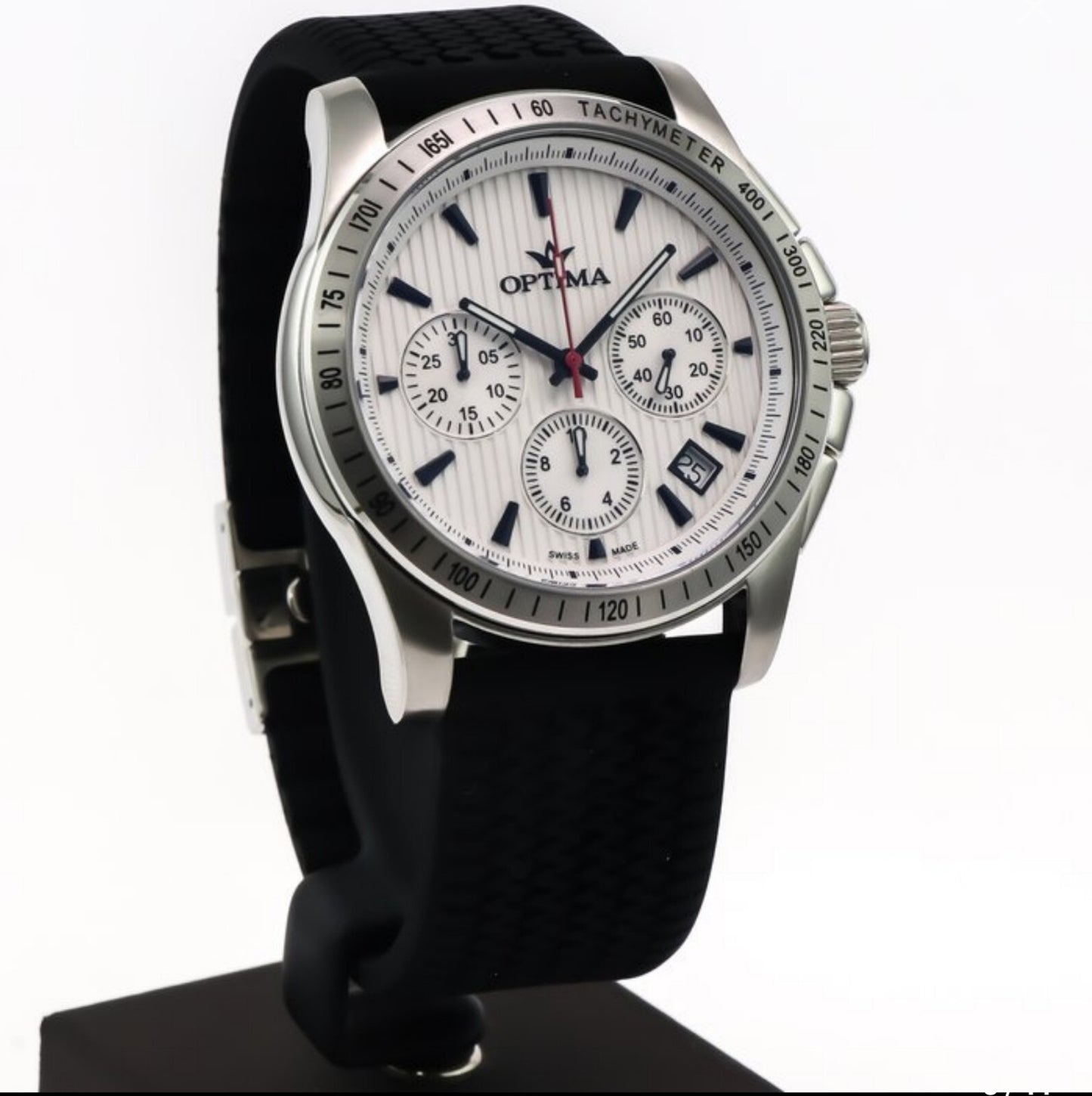 Optima • 48.15mm •  Swiss Chronograph Watch • Date • WR50M • Ronda • OSC377-SX-1