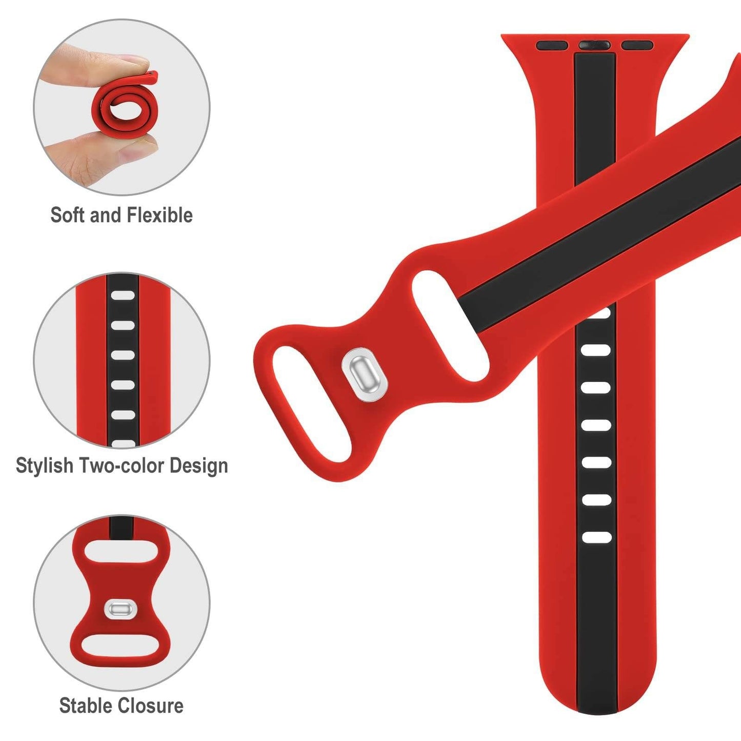 Sport Silicone Watch Band • Soft & Durable Strap • Apple Watch Compatible