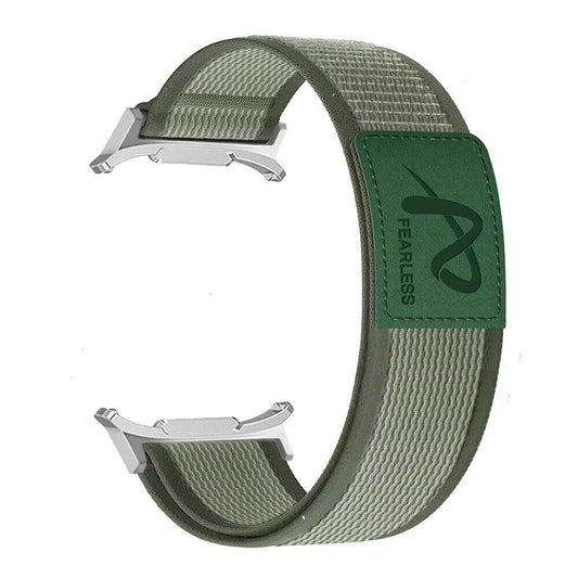 Green Nylone Strap • Leather label • Samsung watch Compatible • Breathable