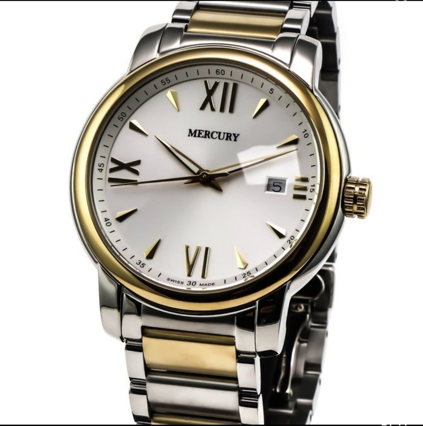 Mercury • 41mm • Swiss Watch • Ronda • WR50M • ME410-SG-1 • PVD Gold • Men's 8mm