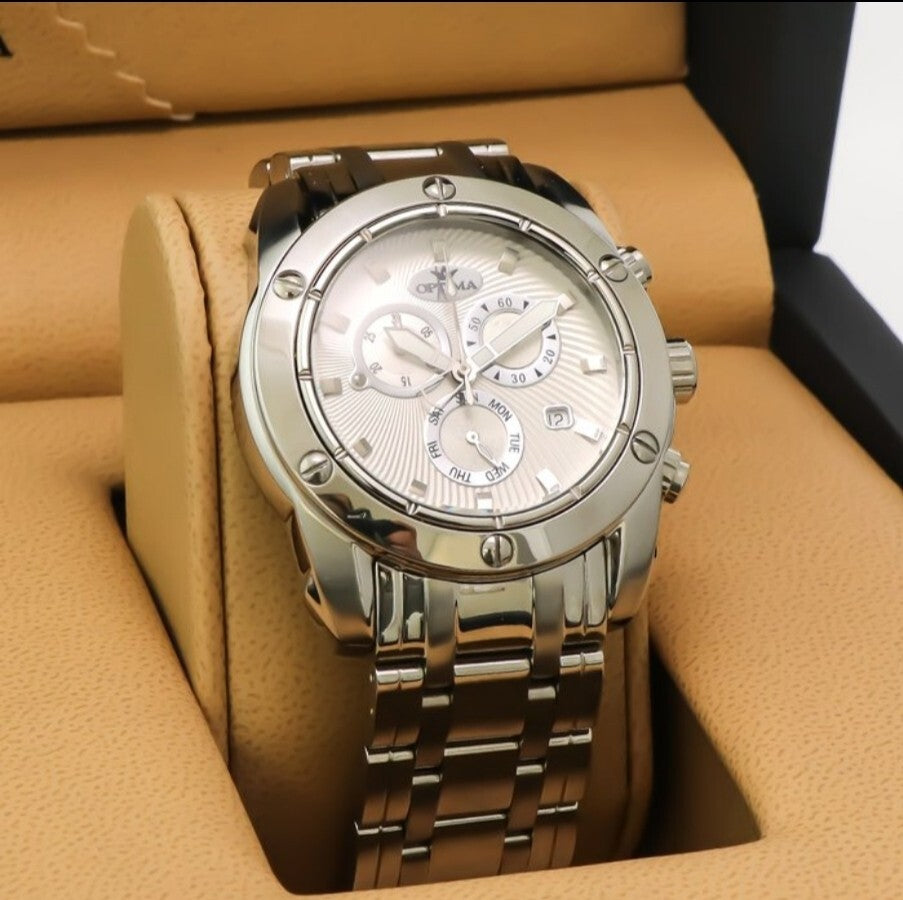 Optima • Swiss Chronograph Watch • OSC293-SS-1  • Date SubDay  • 45mm WR 5ATM