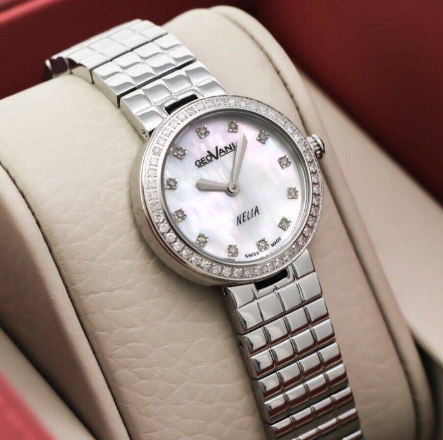 GEOVANI • Swiss Diamond Watch • GOL577-SS-DD-7 • 60 White Diamonds  0.34ct