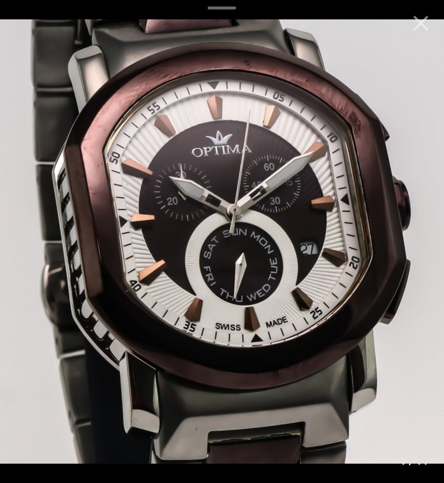 Optima • Swiss Chronograph Watch • 40x44mm • OSC243-SC-1 •  Date SubDay