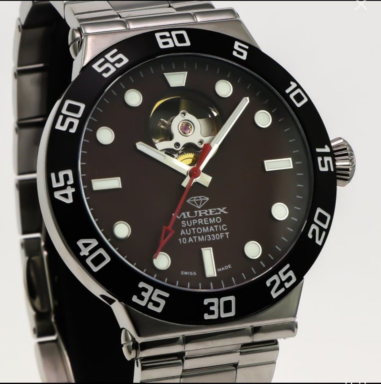 SUPREMO • Open Heart • Automatic Swiss Watch • Murex • Stainless Steel 43.8mm