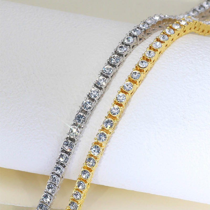 Tennis Bracelets for Men Women • 2 Pack Gold & Silver • 17cm 19cm 21cm