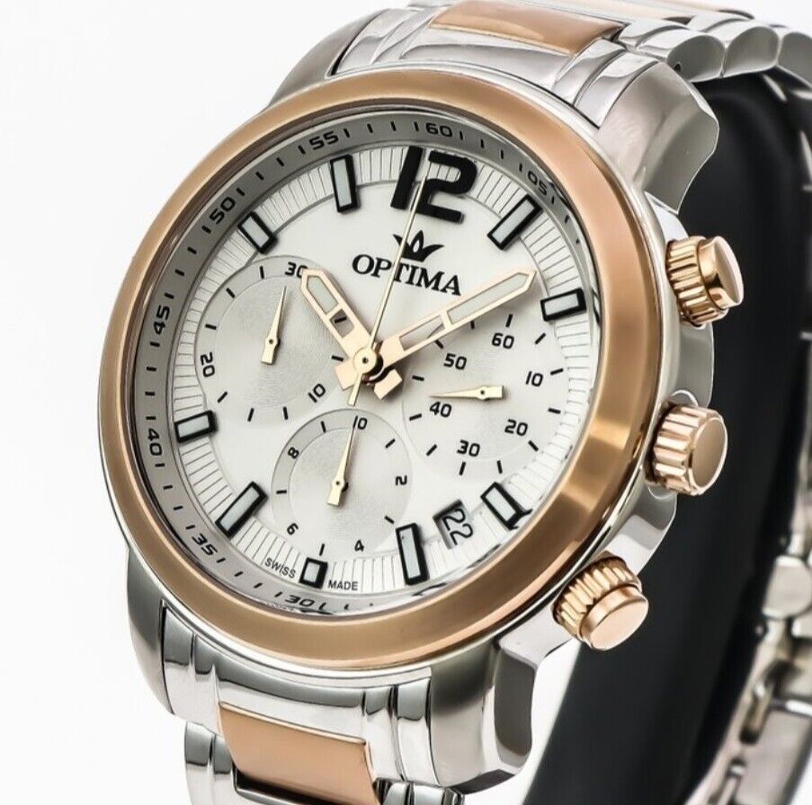 Optima •Swiss Chronograph Watch •OSC399-SR-1 • Day Date Quartz 