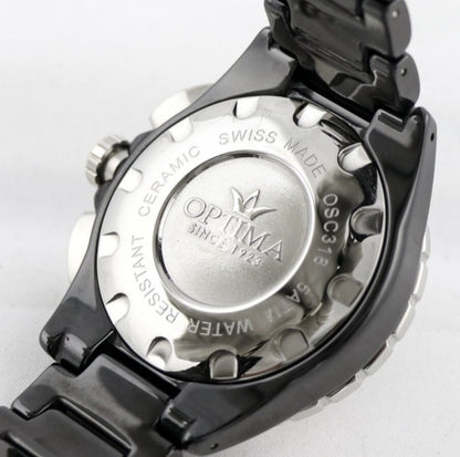 Optima • Swiss Chronograph Watch  • OSC318-BS-3 • Date SubDay 43mm Ceramic Bezel