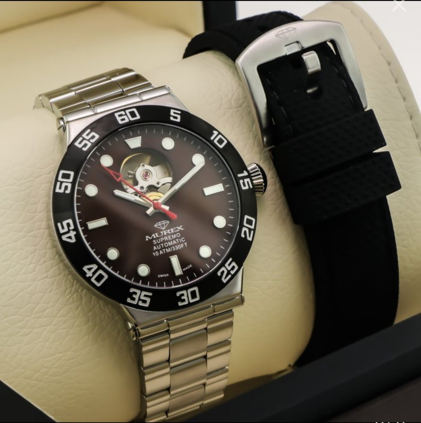 SUPREMO • Open Heart • Automatic Swiss Watch • Murex • Stainless Steel 43.8mm