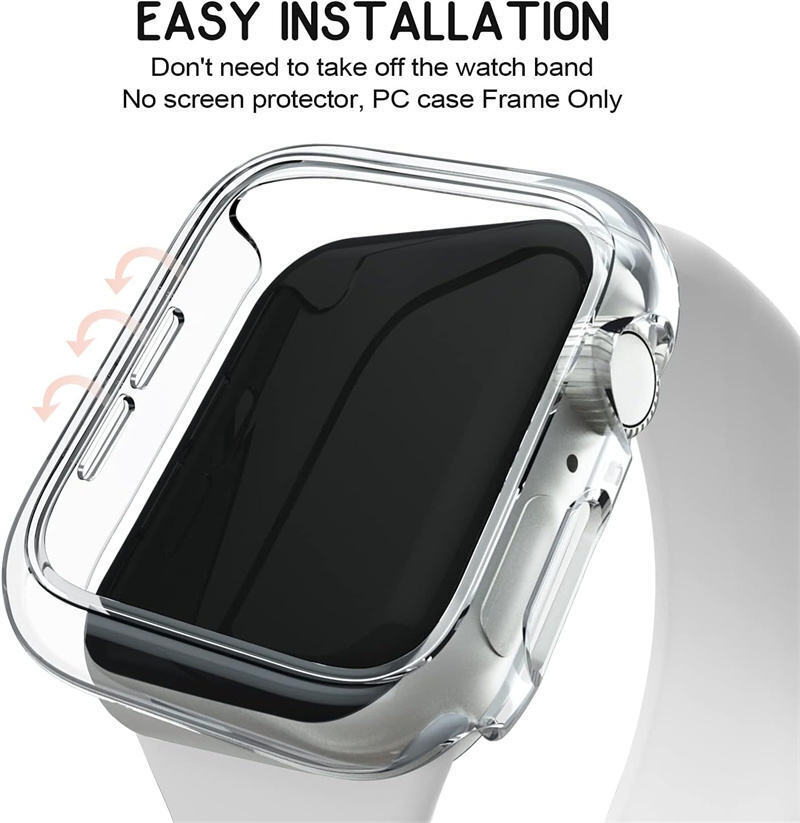 Shockproof Hard PC Bumper Case • Lightweight Frame Cover • Apple Watch Compatibl