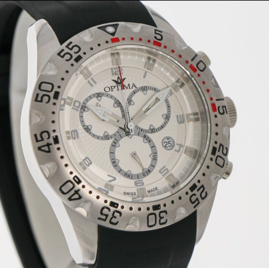 Optima • Swiss Chronograph Watch •Stainless Steel Quartz • Quartz • OSC342