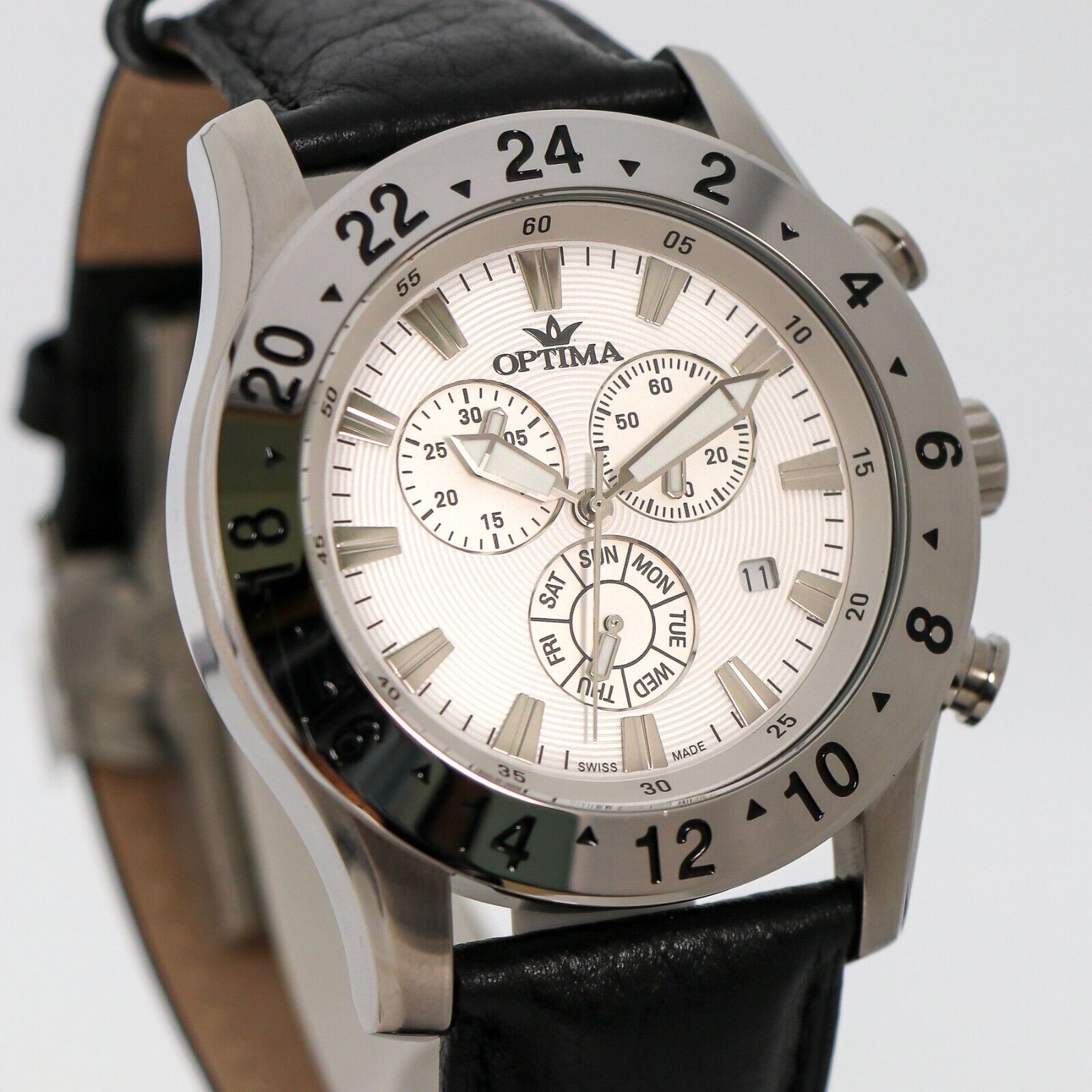 "OPTIMA • 44.5 mm Swiss Chronograph • Date SubDay • WR 5ATM • OSC333-SL-1 "