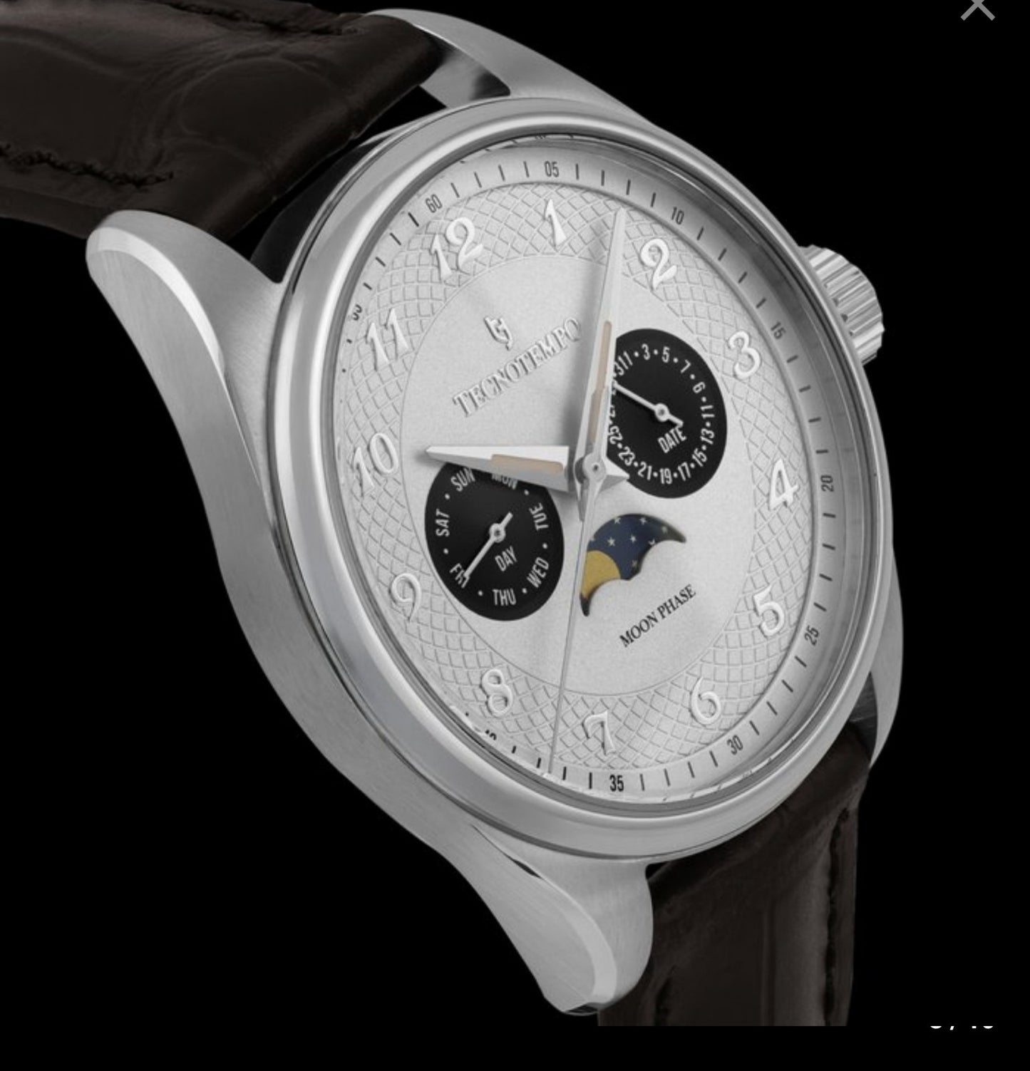 Tecnotempo "Full Moon" Calender & Moon Phase • Stainless Steel • Quartz • 41mm