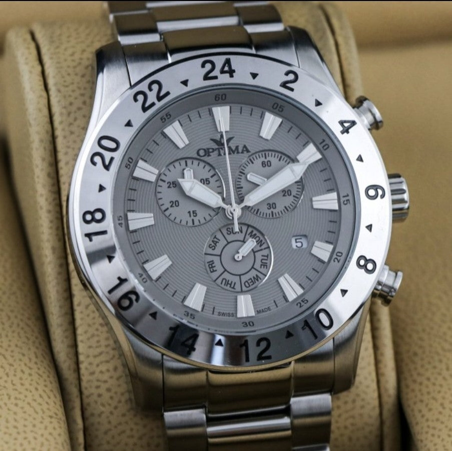 Optima • Swiss Chronograph Watch • OSC333-SS-2 • • Day Date Quartz