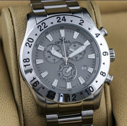 Optima • Swiss Chronograph Watch • OSC333-SS-2 • • Day Date Quartz