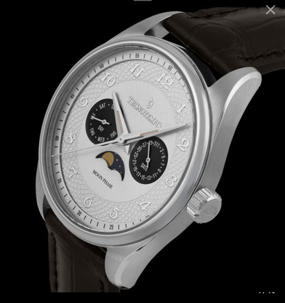 Tecnotempo "Full Moon" Calender & Moon Phase • Stainless Steel • Quartz • 41mm