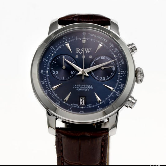 RSW La Neuveville • Swiss Chronograph Watch Quartz Stainless Steel 5ATM RSWC127