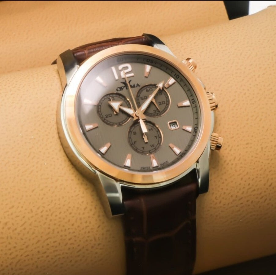 Optima • Swiss Chronograph Watch • OSC307-SRL-4 • Day Date Quartz Mens