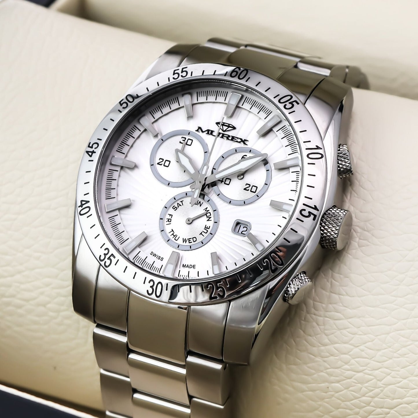 Murex • Swiss Chronograph Watch • Stainless Steel • 45.41 mm • Quartz • 5ATM