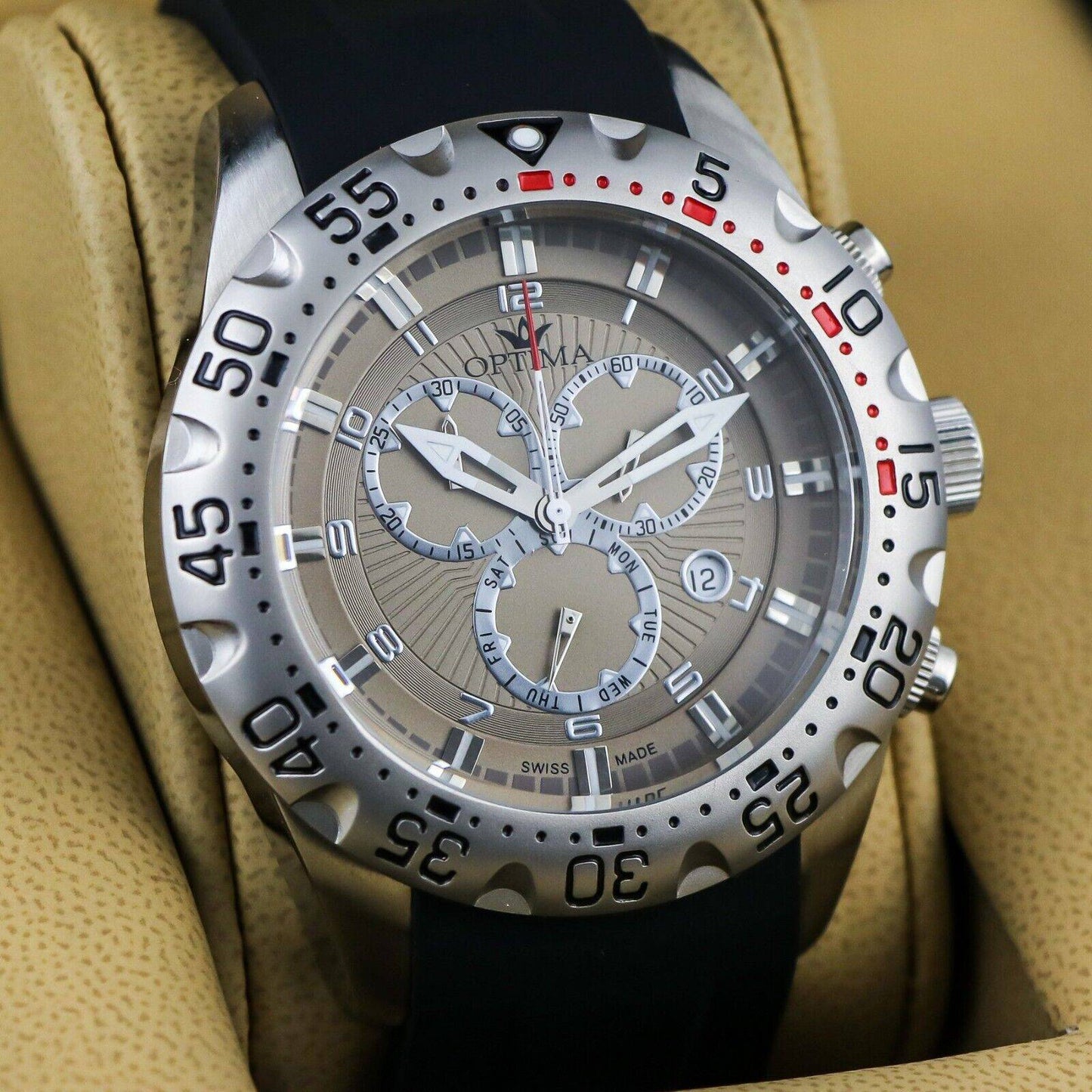 Optima • 47mm Chronograph Swiss Watch • Date SubDay • WR 5ATM • OSC342-SX-2