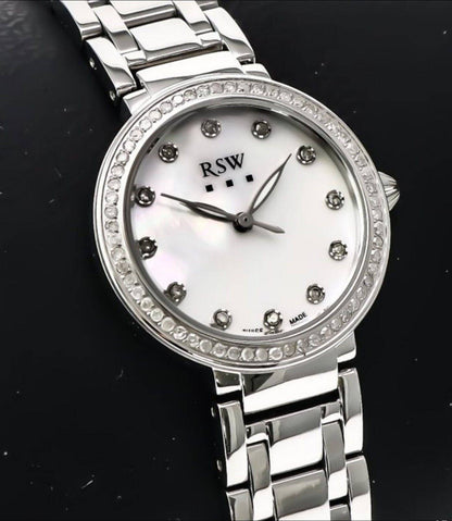 RSW Swiss Diamond Watch • RSWL150-SS-DD-7 • 72 White SI Quality 0.41ct Diamonds